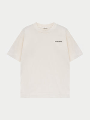CRACKED EMBLEM SLEEVE PRINT T-SHIRT - OFF WHITE BLACK