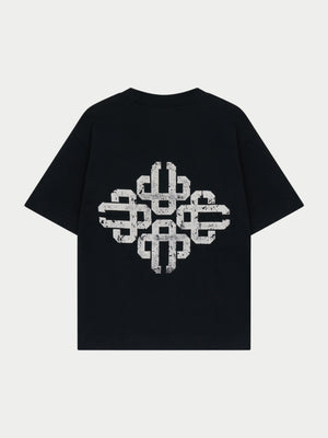 VINTAGE PRINT EMBLEM T-SHIRT - BLACK