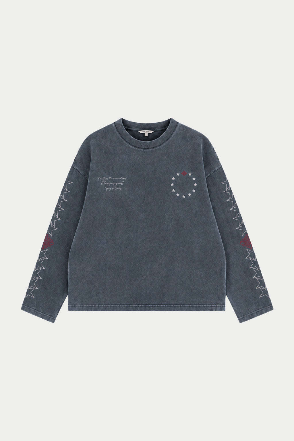 Men's Legacy Graphic Long Sleeve T-Shirt in Washed Black – flat lay front view