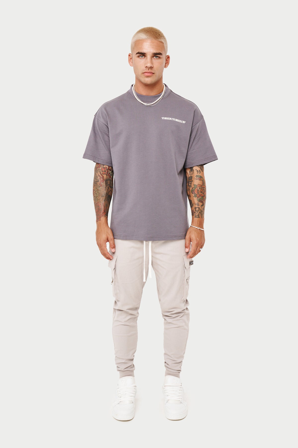 The Couture Club 3D pocket t-shirt in gray