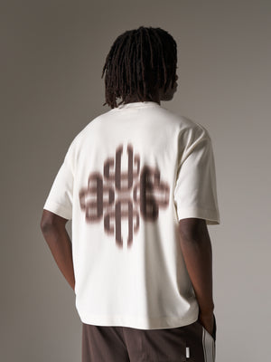 MOTION BLURRED EMBLEM T-SHIRT - OFF WHITE