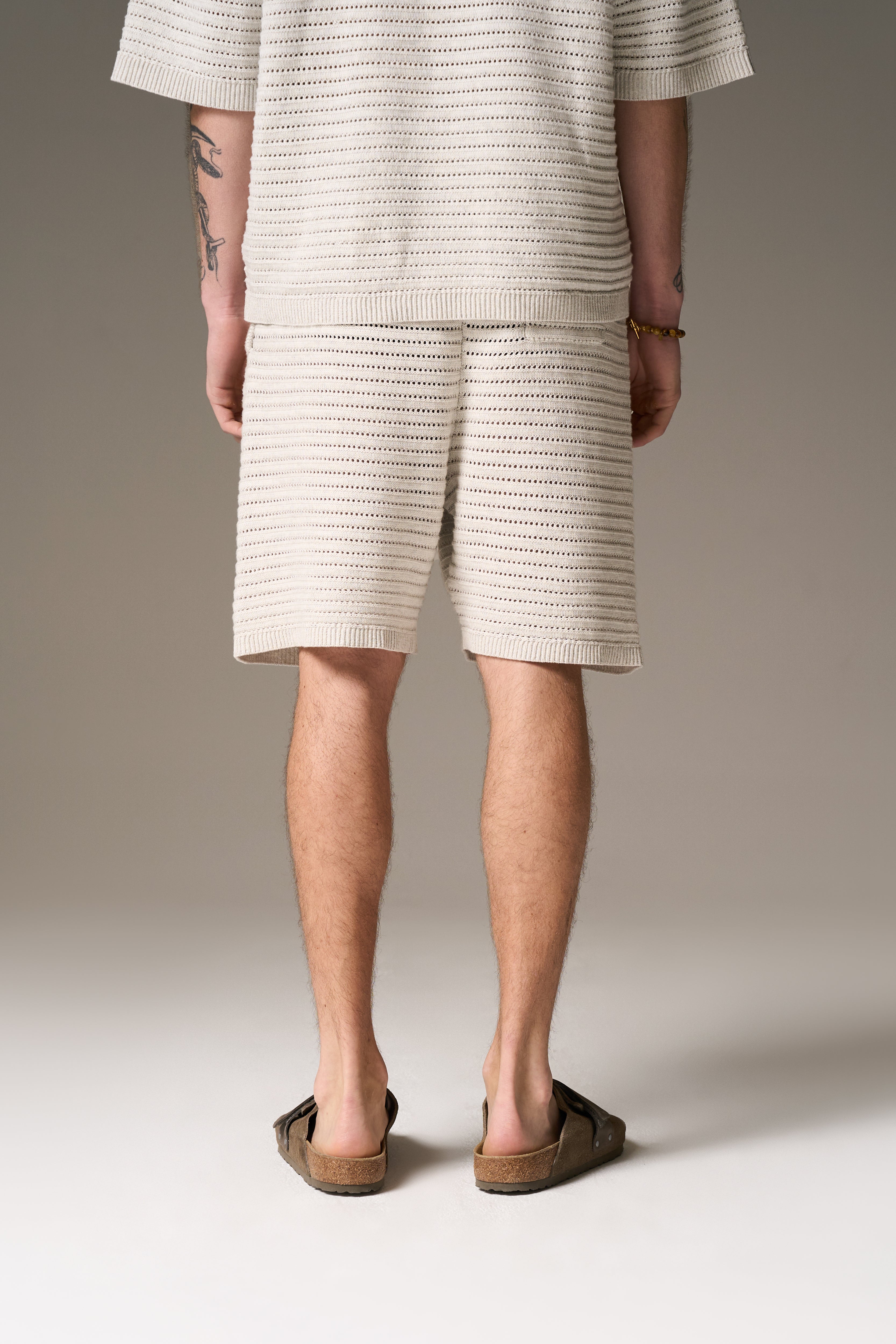 KNITTED SHORTS - LIGHT GREY