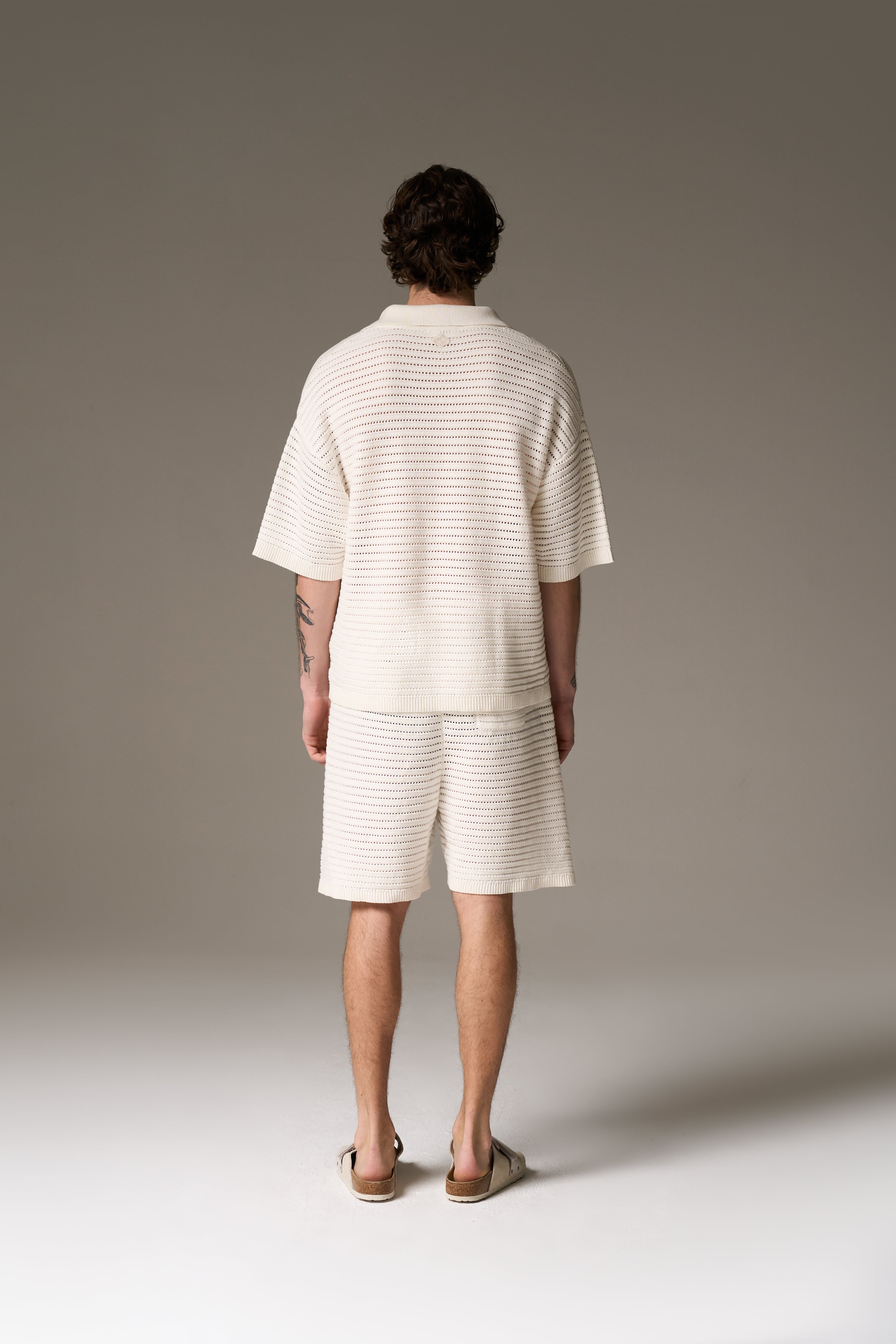 KNITTED POLO SHIRT - WHITE
