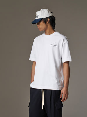COPYRIGHT MULTI GRAPHIC T-SHIRT - WHITE/NAVY