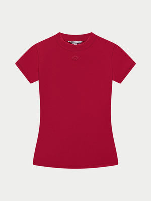 SCULPTING STRETCH BABY TEE - CHERRY