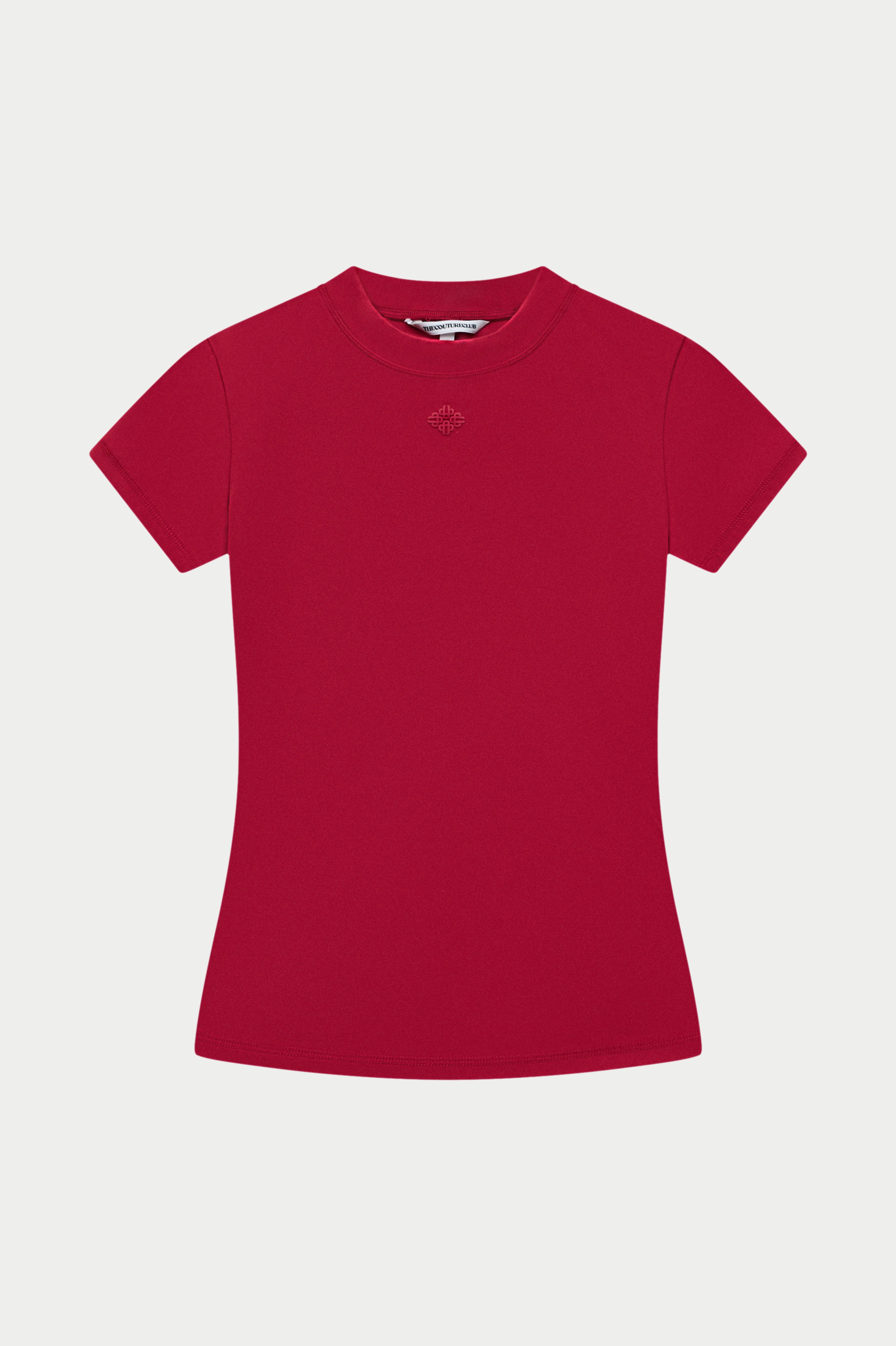 SCULPTING STRETCH BABY TEE - CHERRY