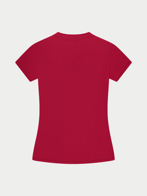 SCULPTING STRETCH BABY TEE - CHERRY