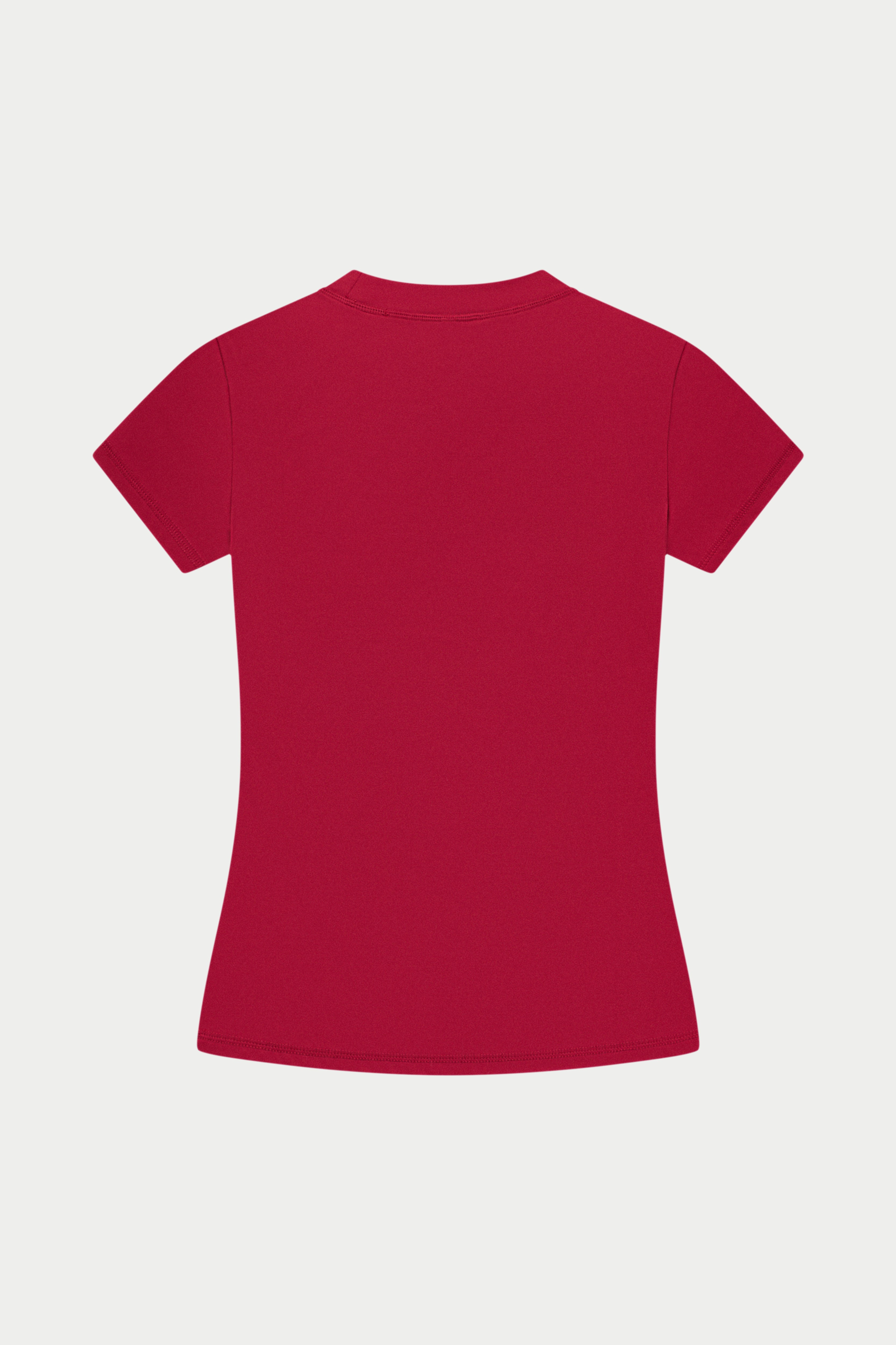 SCULPTING STRETCH BABY TEE - CHERRY