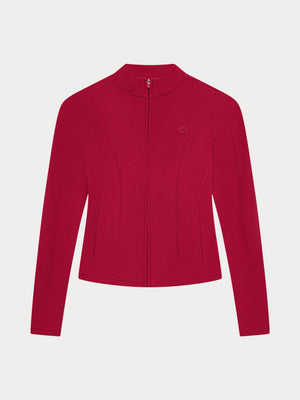 SCULPTING STRETCH ZIP UP JACKET - CHERRY