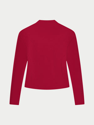 SCULPTING STRETCH ZIP UP JACKET - CHERRY