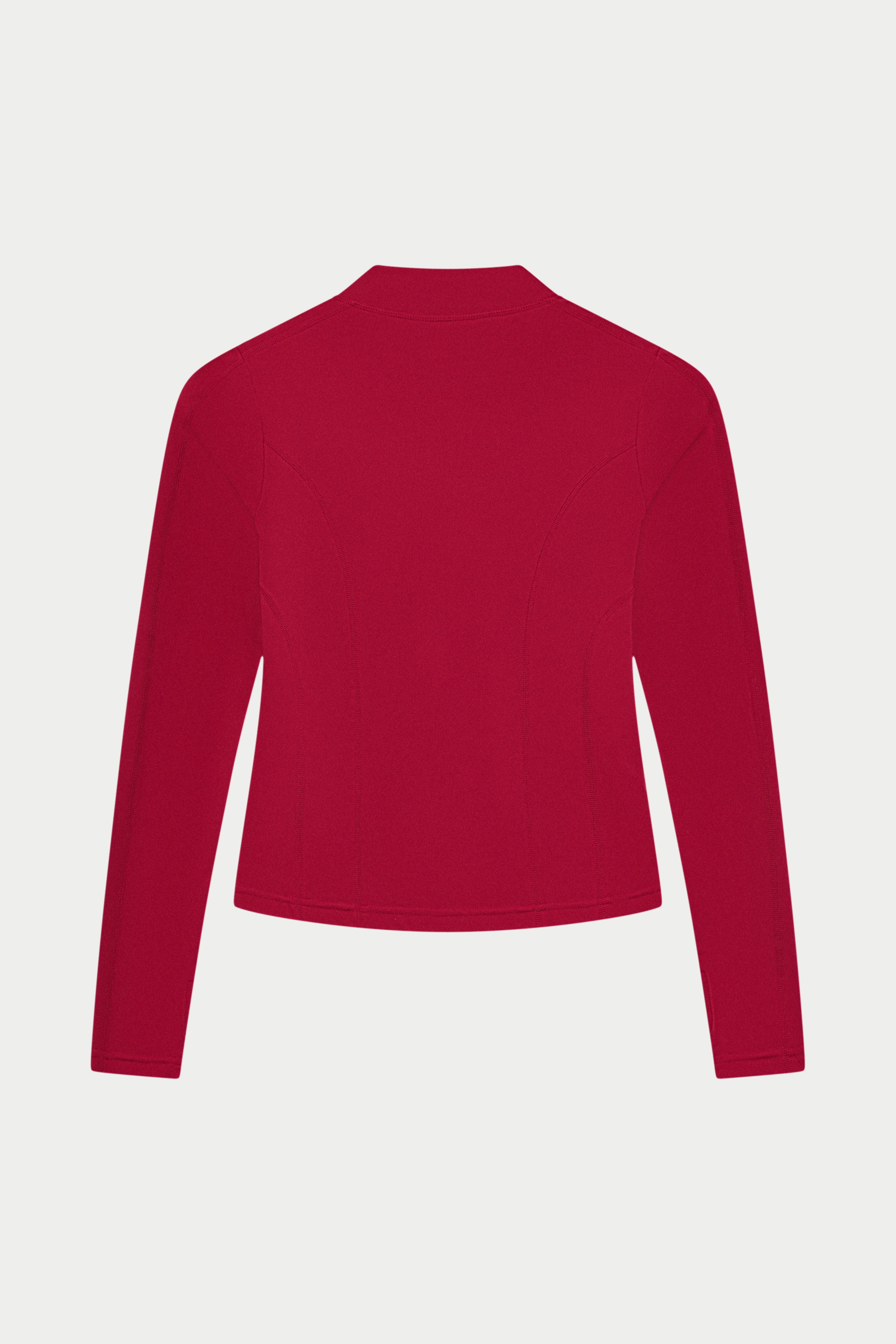 SCULPTING STRETCH ZIP UP JACKET - CHERRY