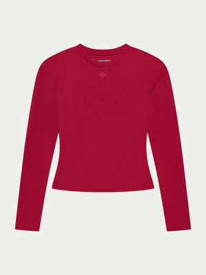SCULPTING STRETCH LONG SLEEVE TOP - CHERRY
