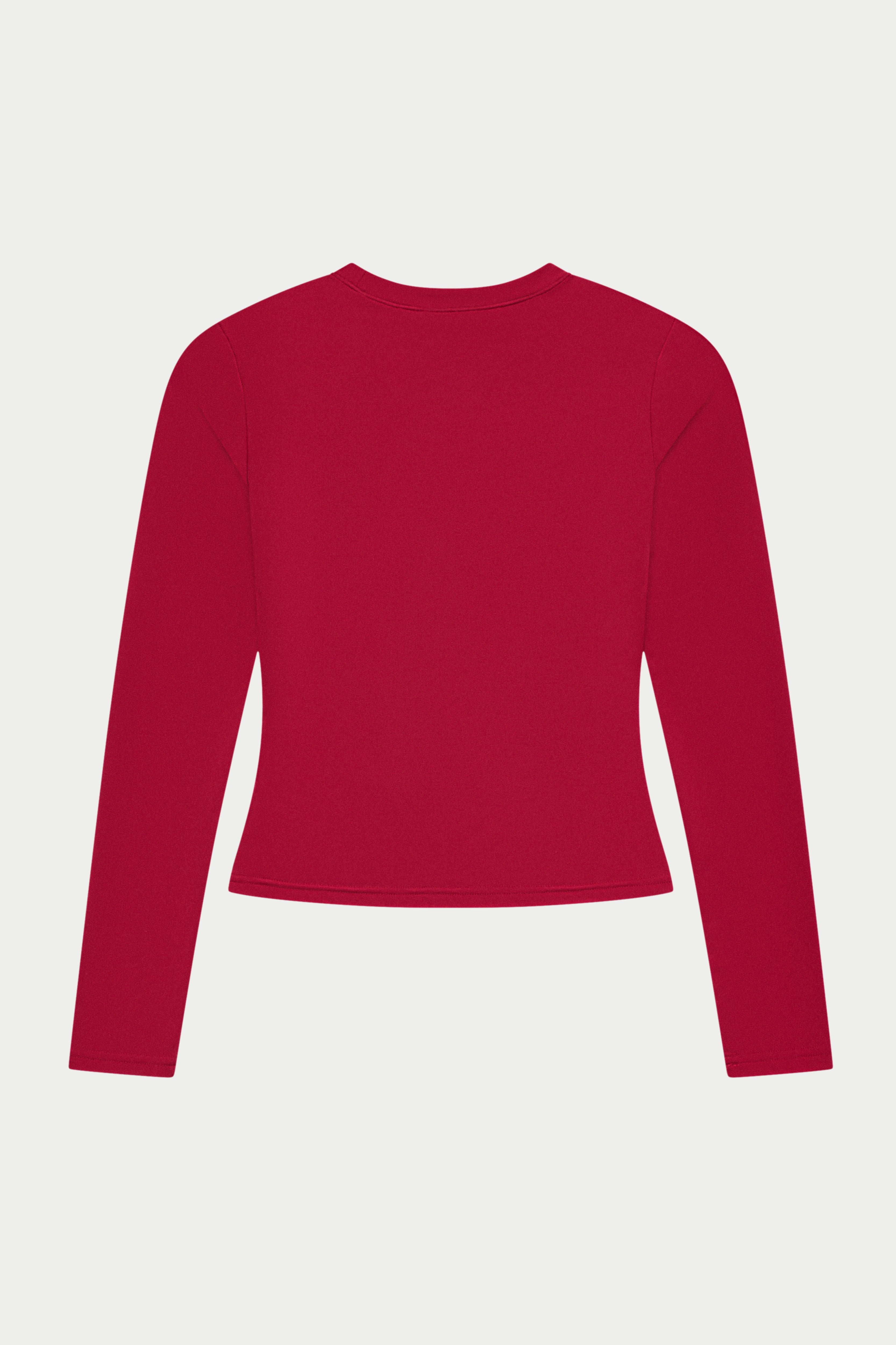 SCULPTING STRETCH LONG SLEEVE TOP - CHERRY