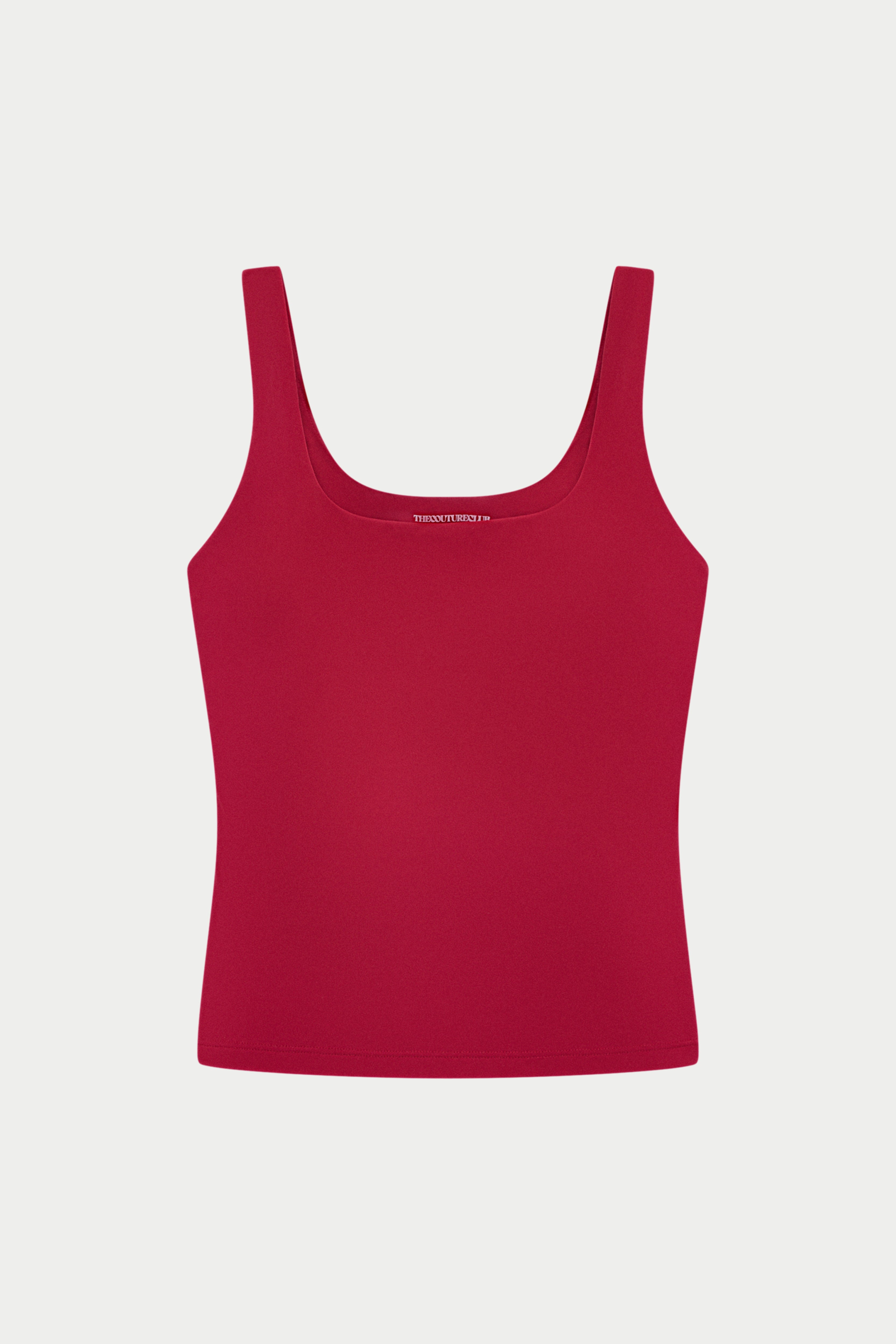 SCULPTING STRETCH SCOOP NECK SPORTS TOP - CHERRY