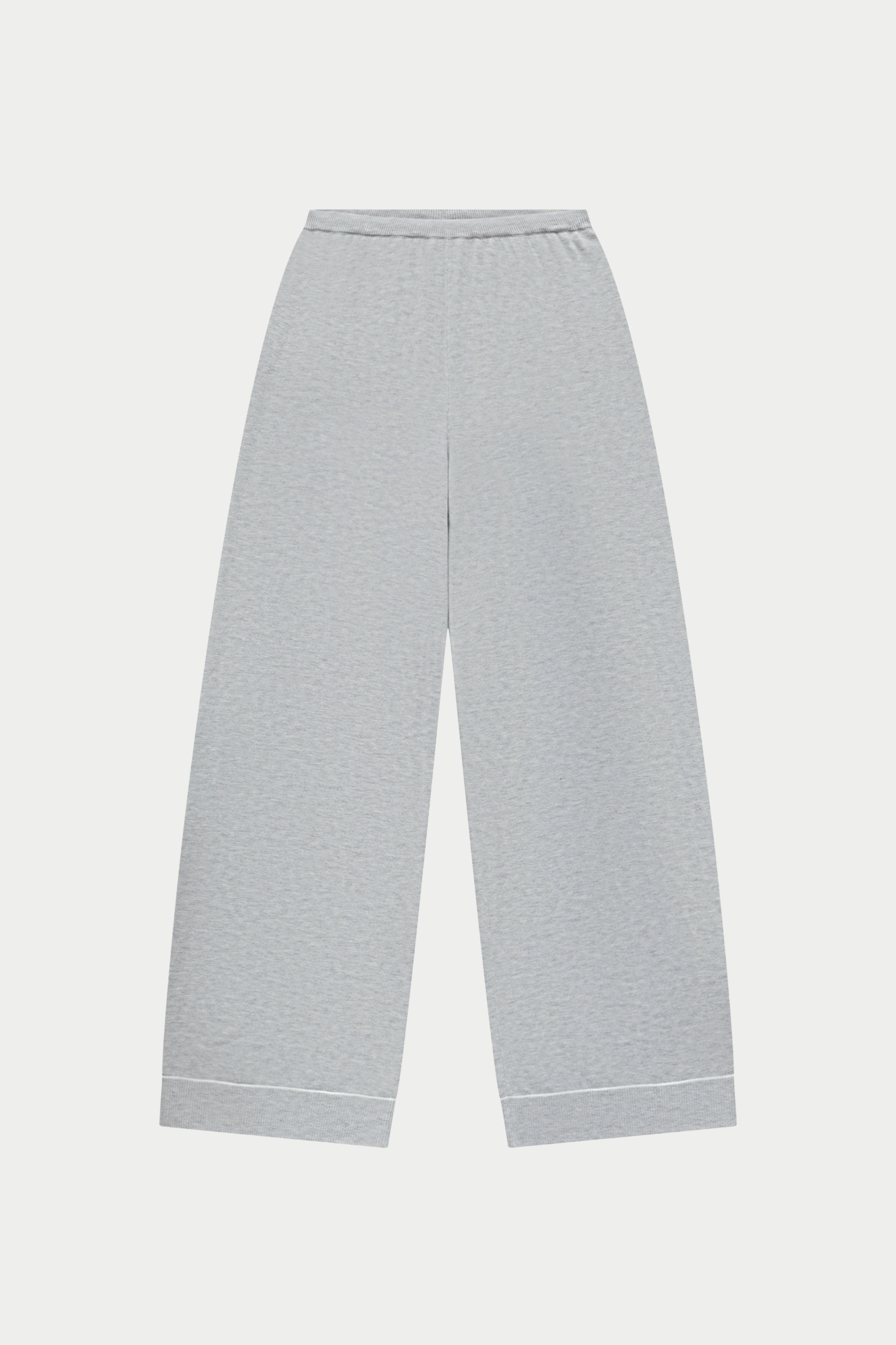 KNITTED PANEL TROUSERS - GREY MARL