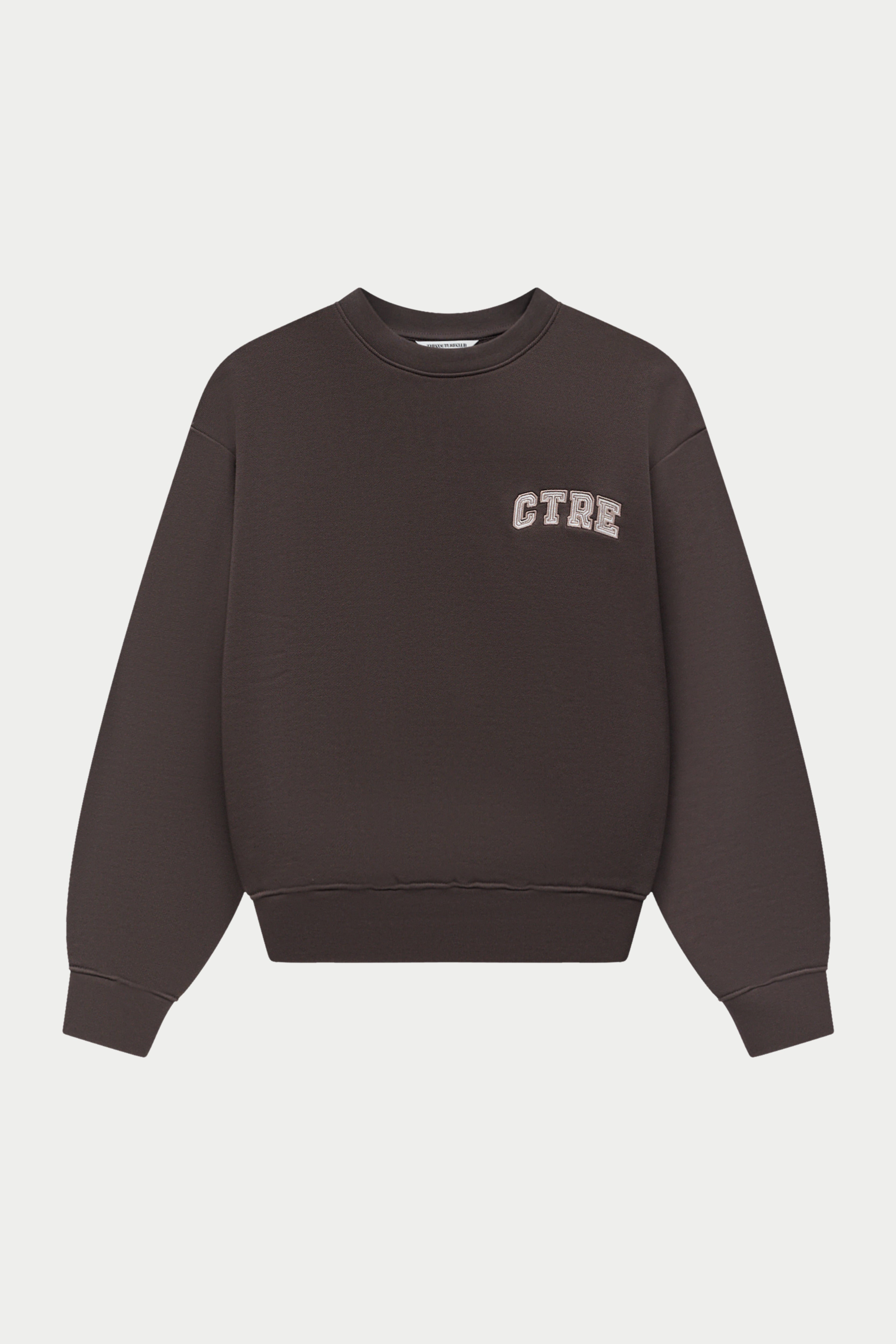 Dark brown sweatshirt on a white background