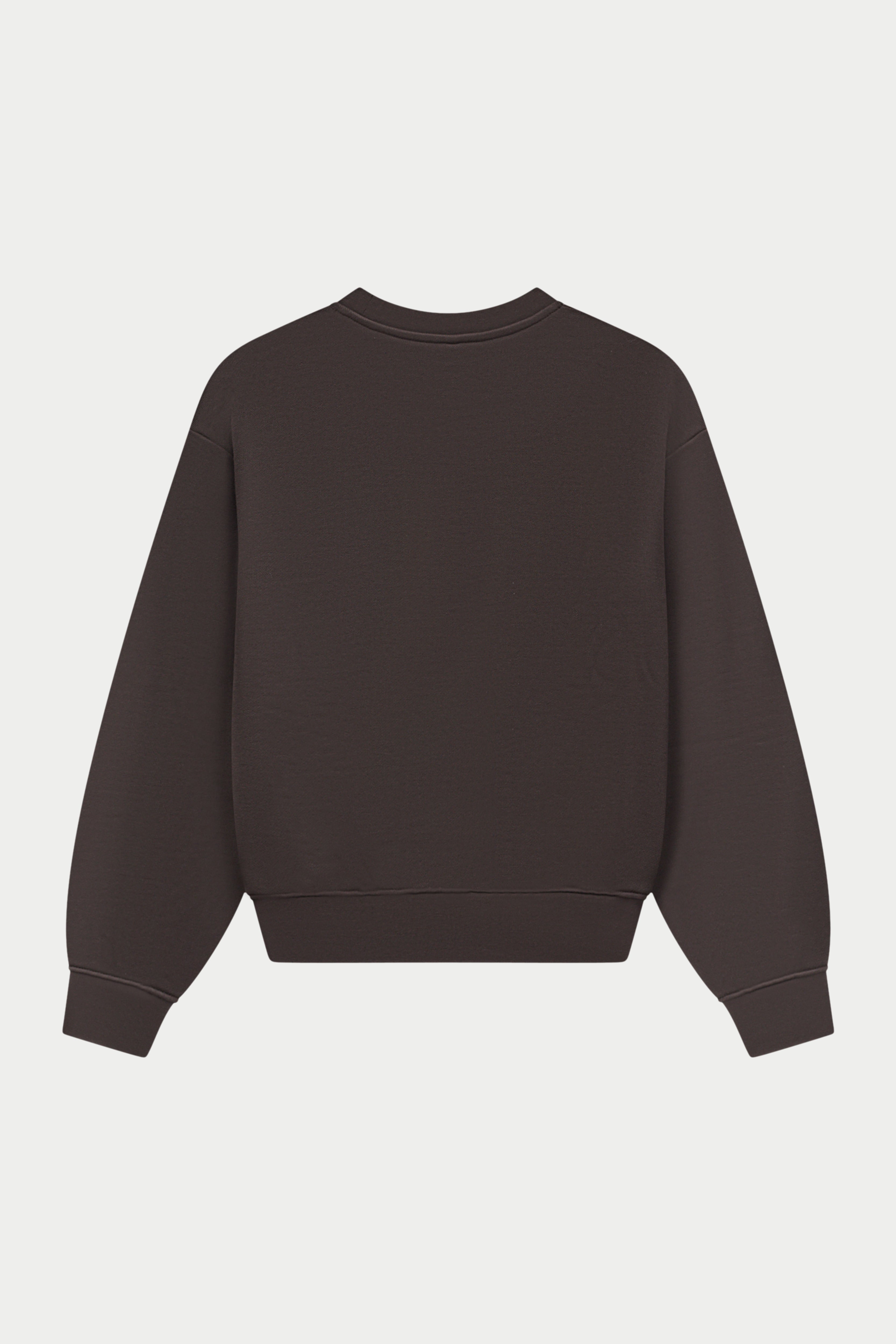 Dark brown sweatshirt on a white background