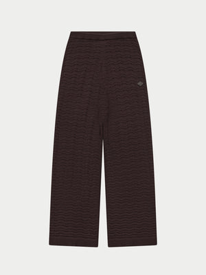 CROCHET KNIT TROUSERS - BROWN