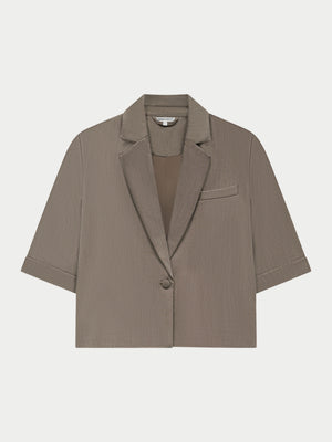 SHORT SLEEVE BLAZER - MUSHROOM
