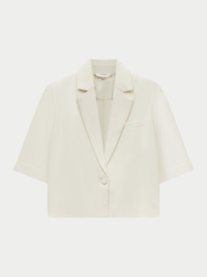 SHORT SLEEVE BLAZER - OFF WHITE