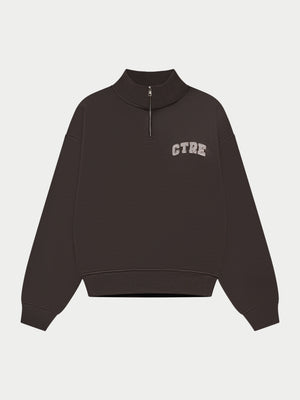 CTRE QUARTER ZIP FUNNEL NECK - BROWN