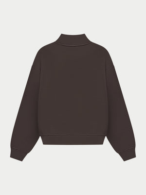 CTRE QUARTER ZIP FUNNEL NECK - BROWN