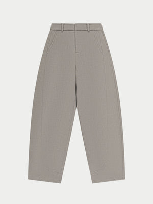 PANELLED BARREL LEG TROUSERS - GREY