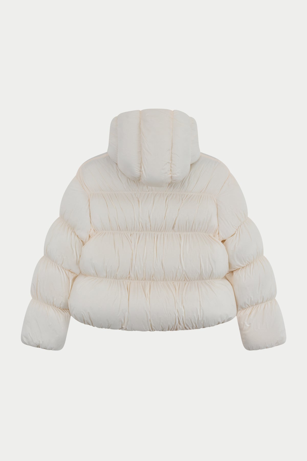 BUBBLE HOODED PUFFER COAT - OFF WHITE