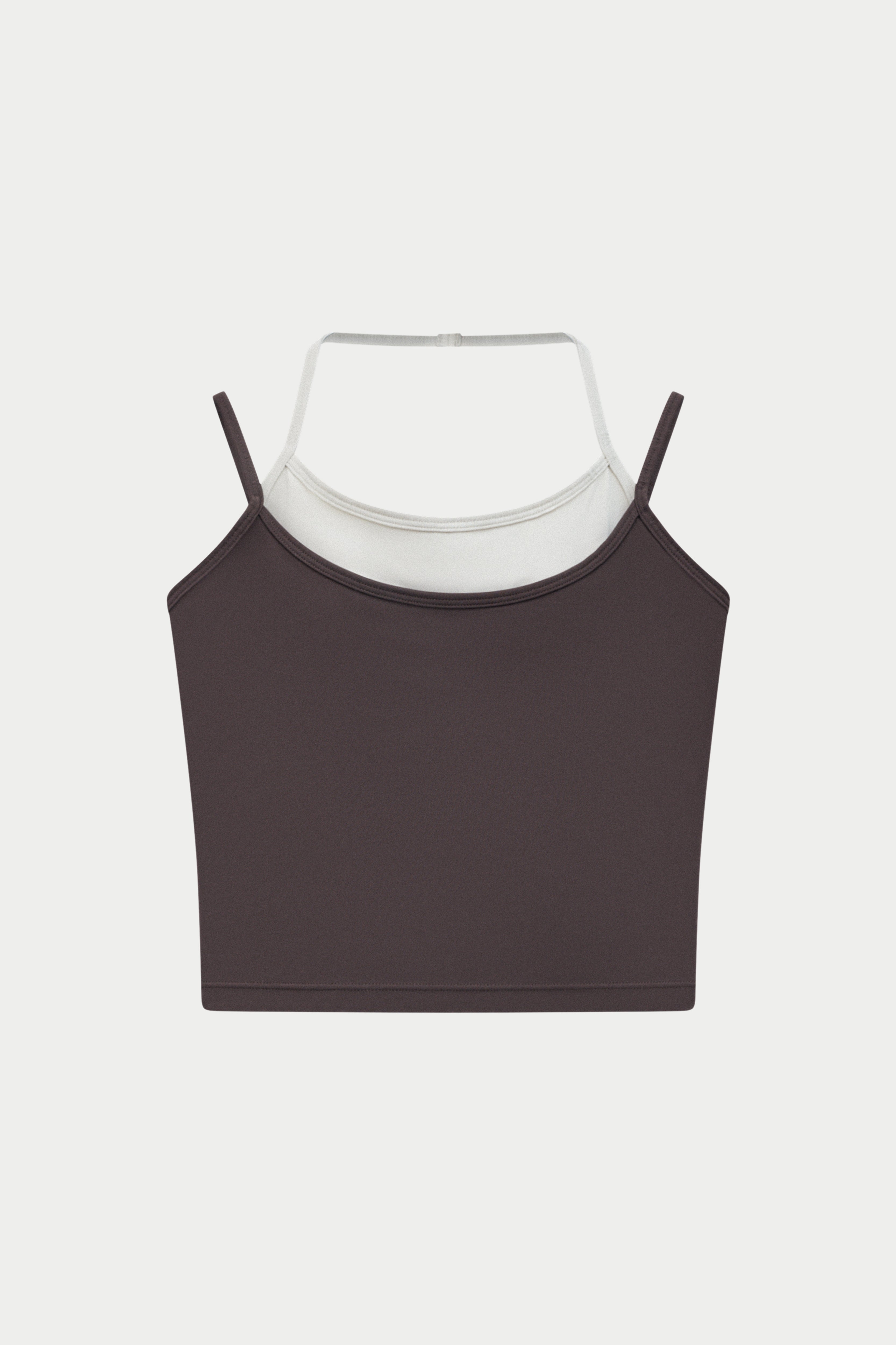 SCULPTING STRETCH DOUBLE LAYER SPORTS BRA - CHOCOLATE