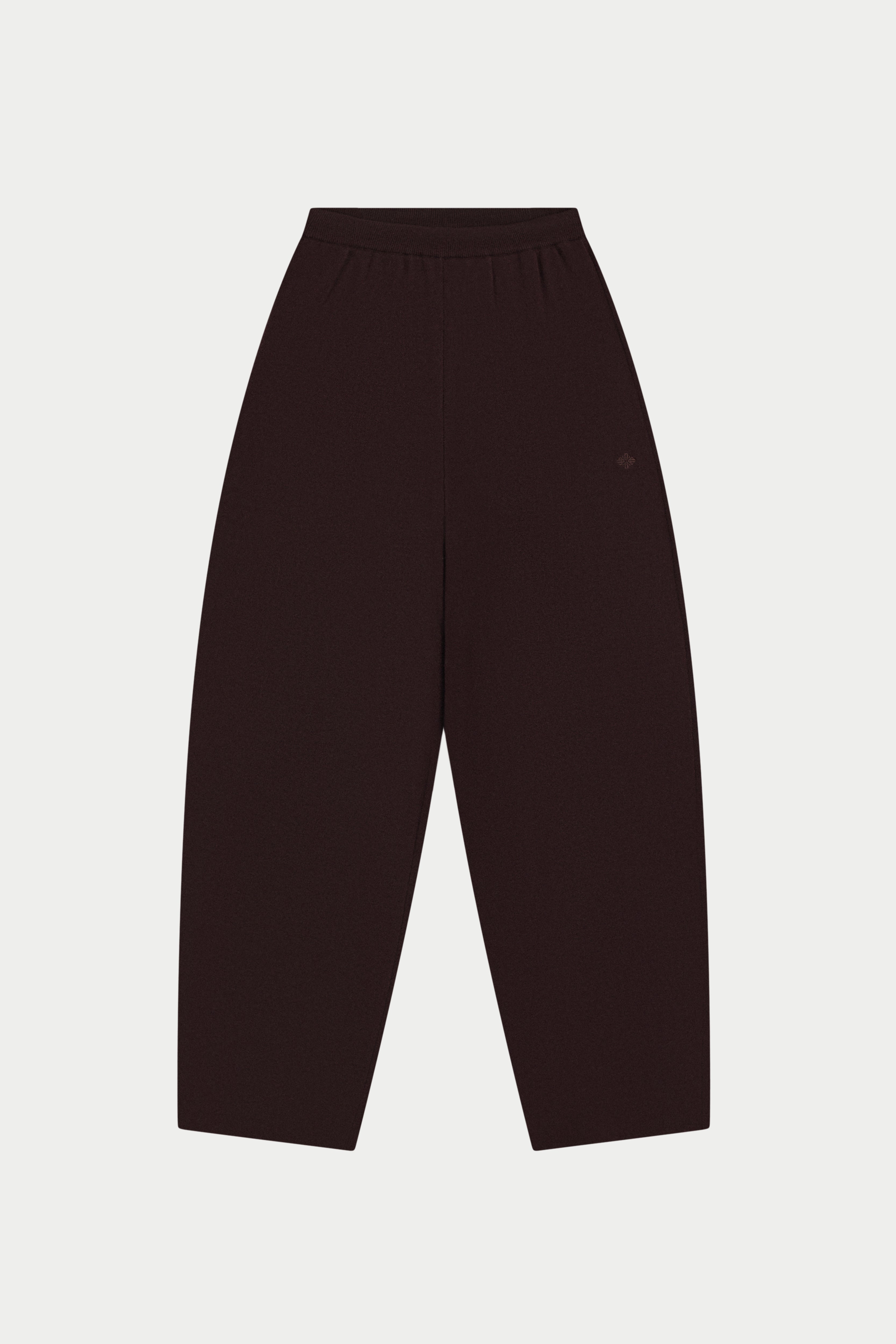 COMPACT KNIT BARREL LEG JOGGER - BROWN