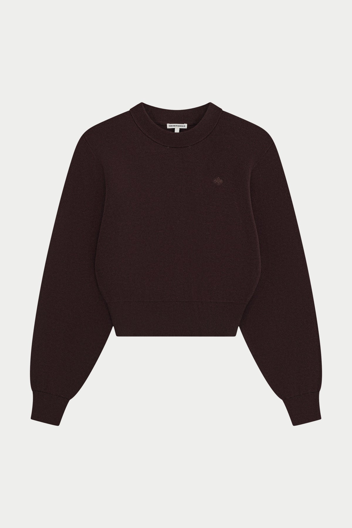 COMPACT KNIT CREW - BROWN