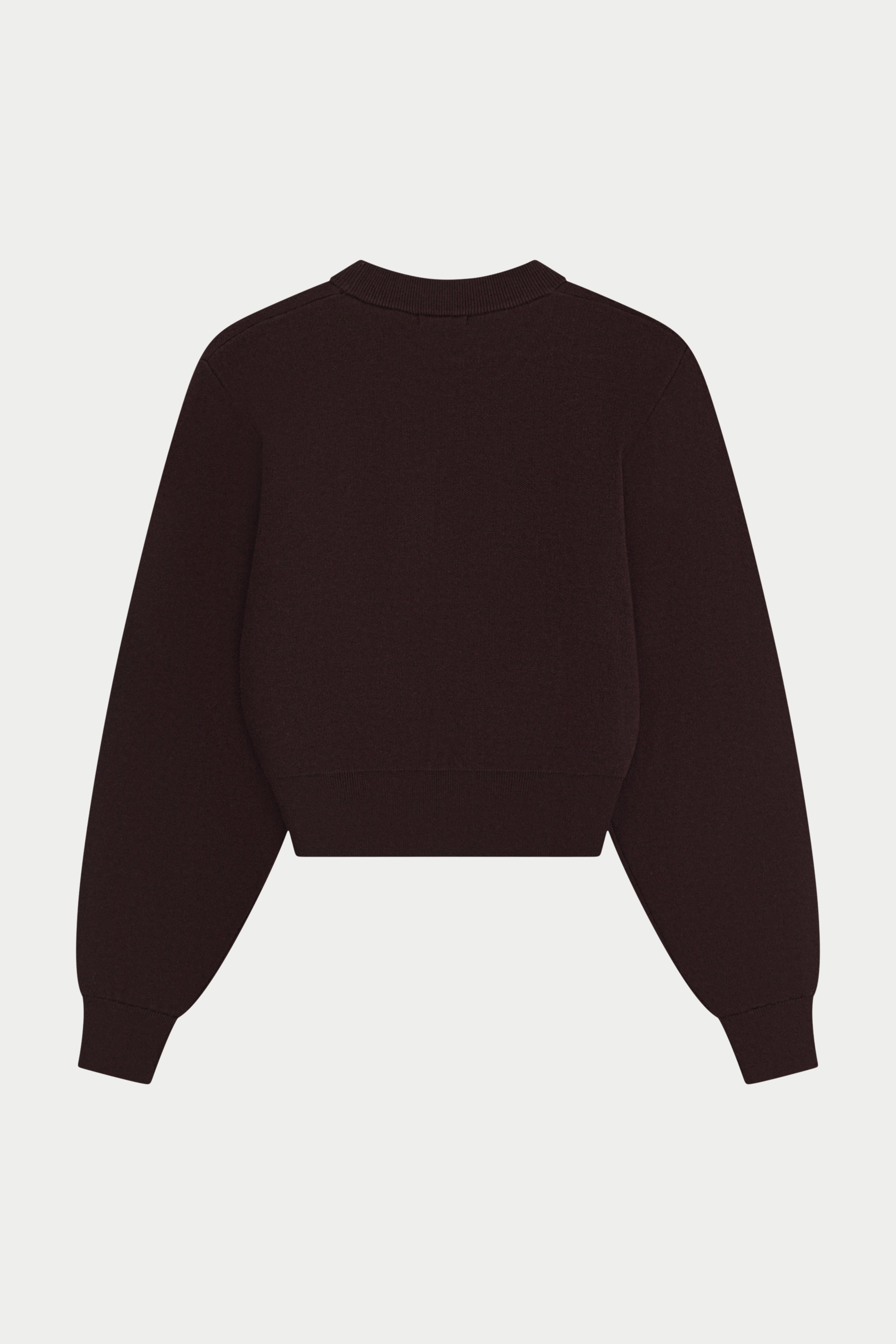 COMPACT KNIT CREW - BROWN