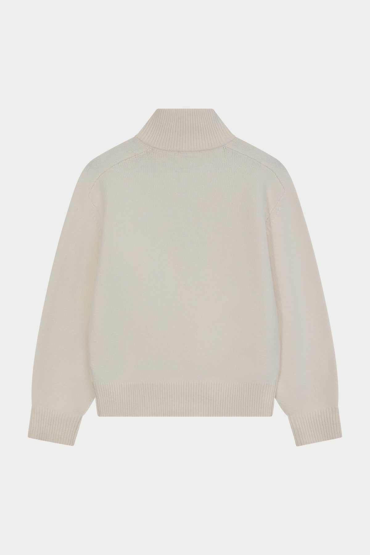 EMBLEM EMBROIDERED FUNNEL NECK - OFF WHITE