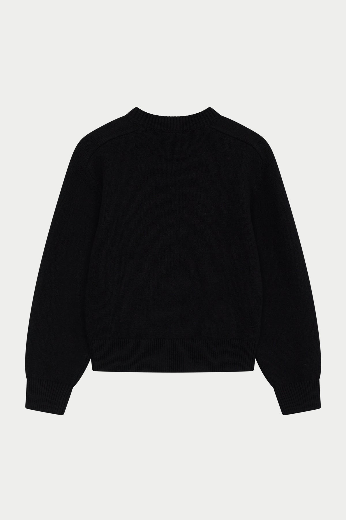 EMBLEM EMBROIDERED CREW - BLACK