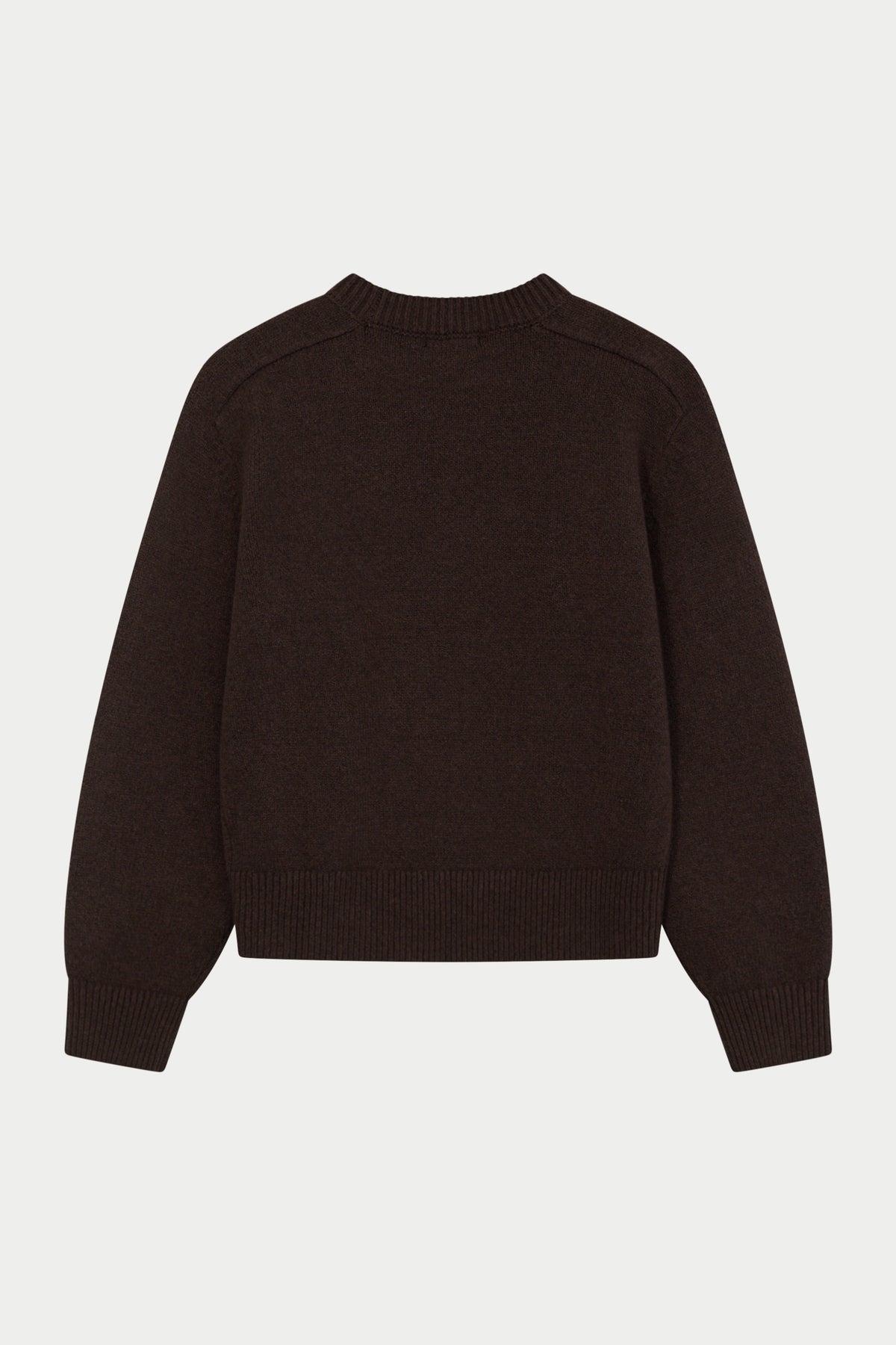 EMBLEM EMBROIDERED CREW - BROWN