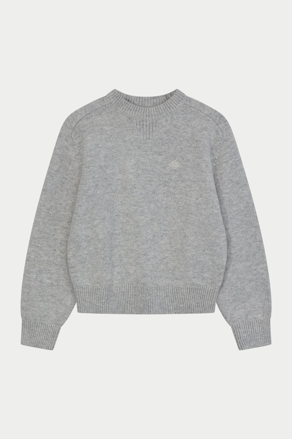 EMBLEM EMBROIDERED CREW - GREY