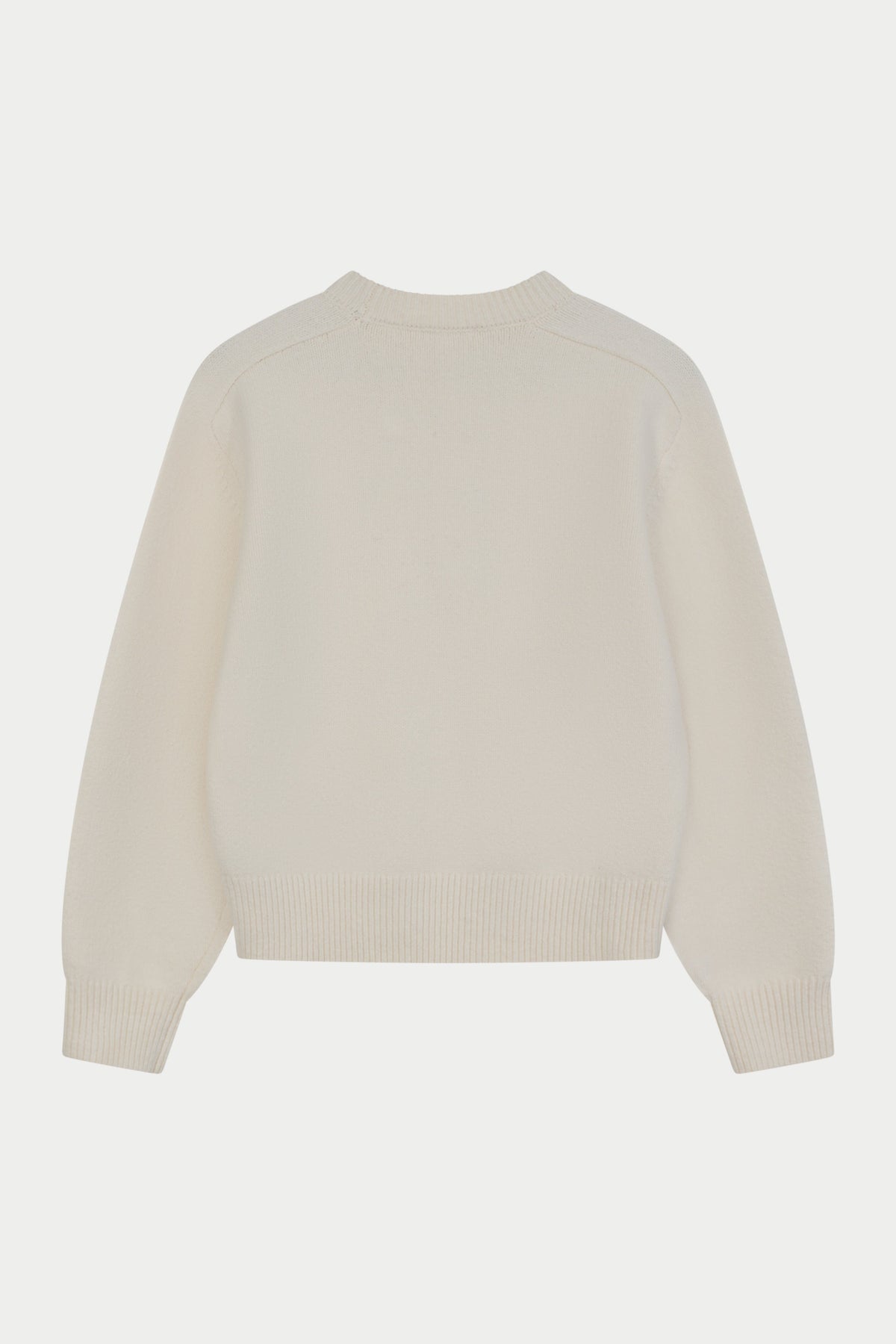 EMBLEM EMBROIDERED CREW - OFF WHITE