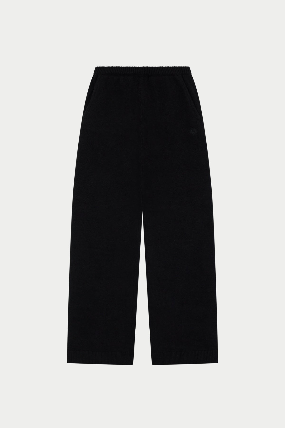 EMBLEM EMBROIDERED JOGGERS - BLACK