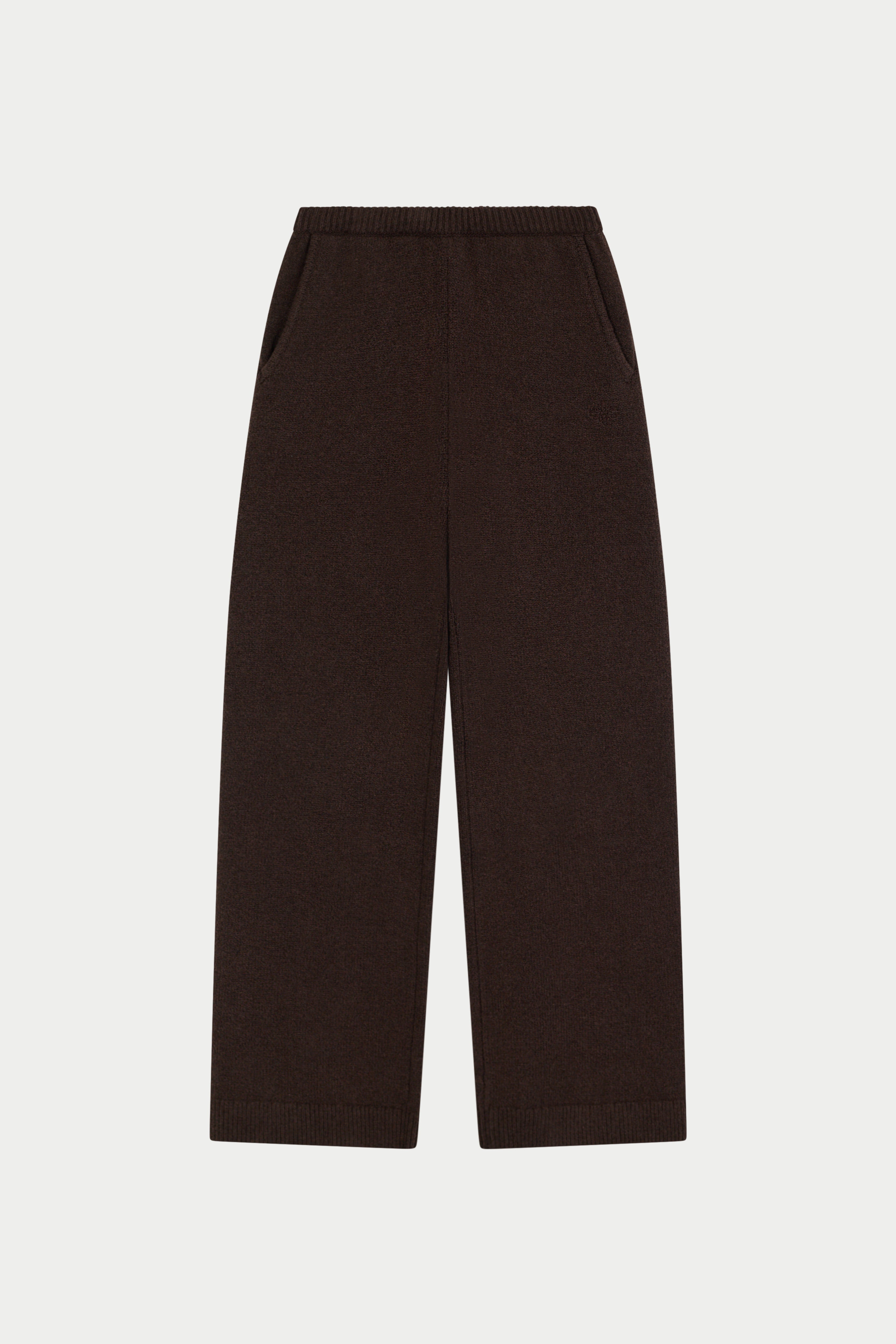 EMBLEM EMBROIDERED JOGGERS - BROWN