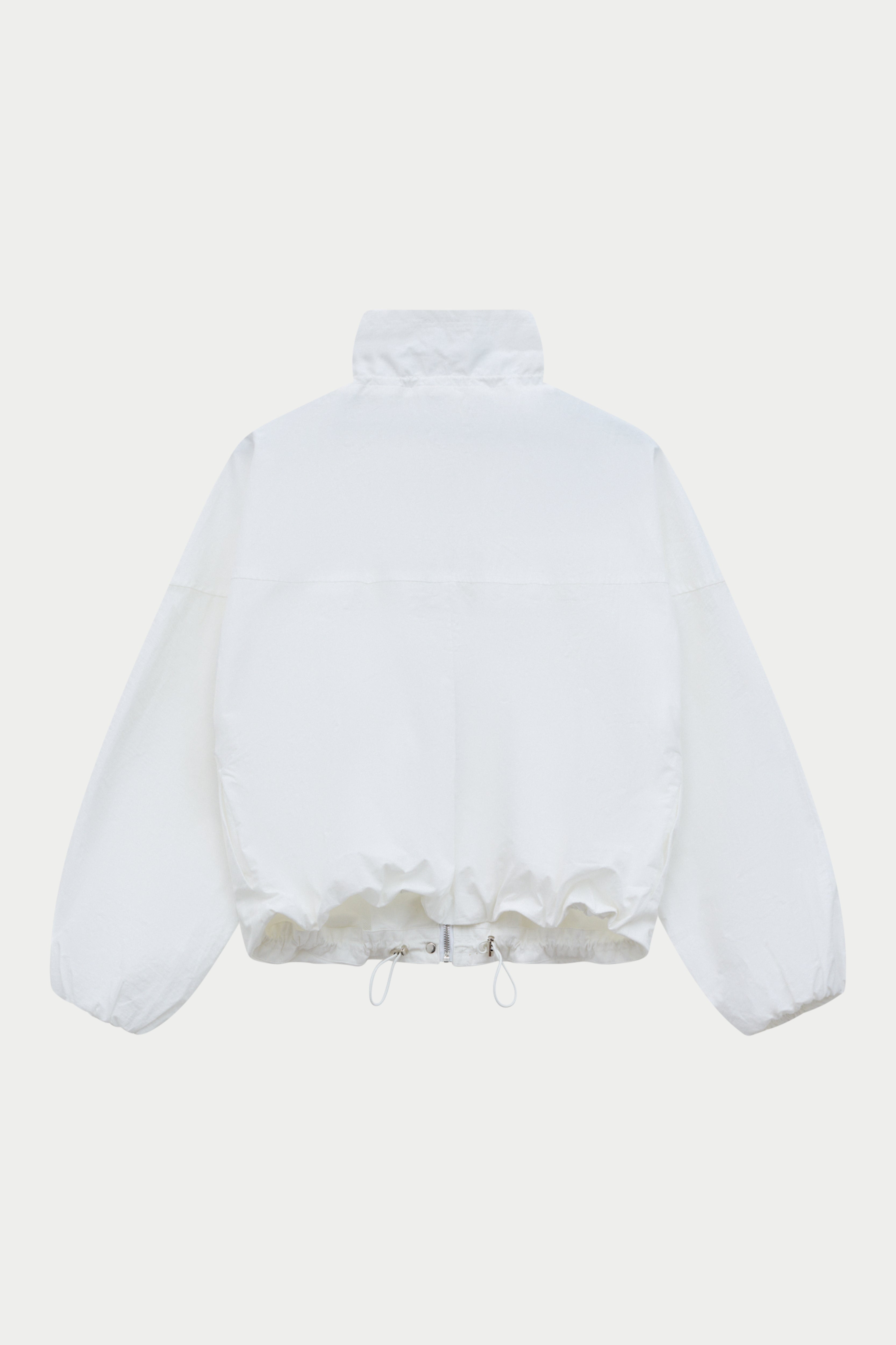 FUNNEL NECK TRACK JACKET - WHITE