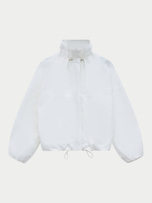 FUNNEL NECK TRACK JACKET - WHITE