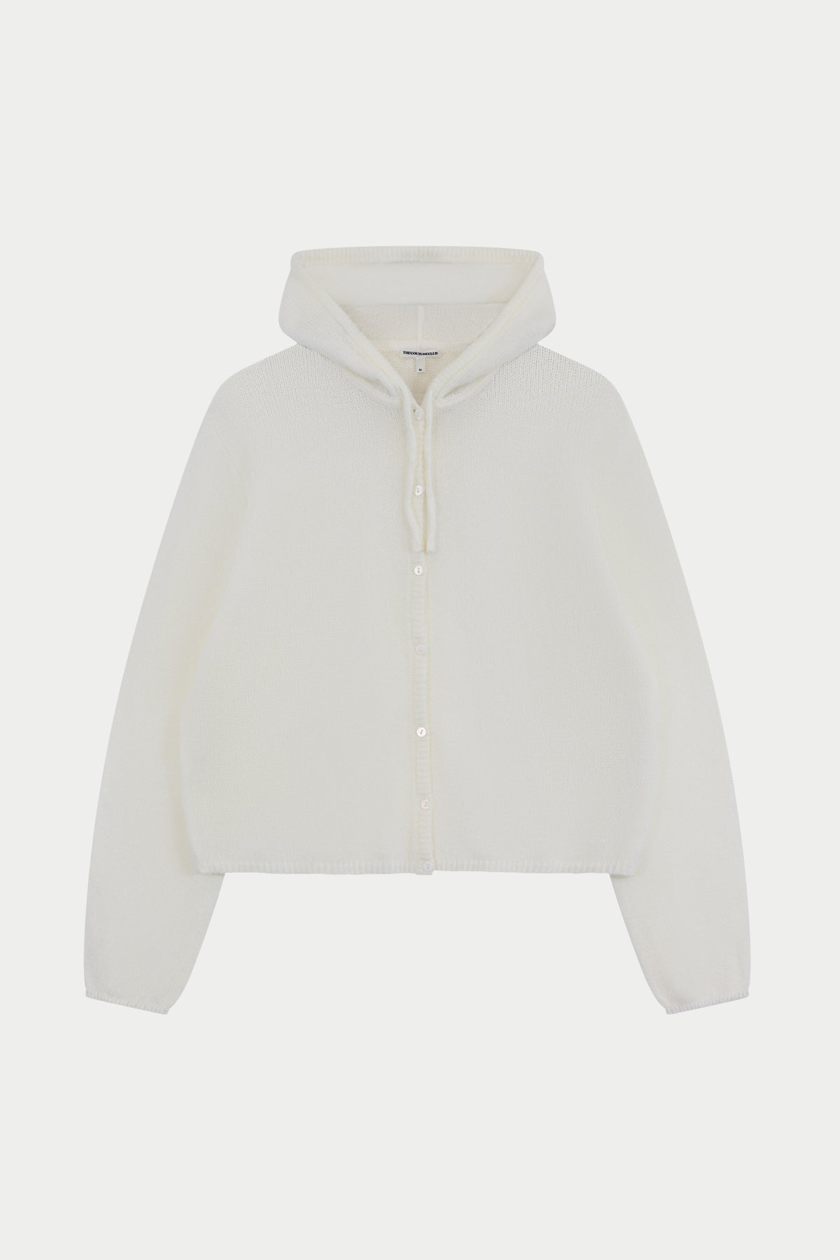 LOOSE KNIT HOODED CARDIGAN - OFF WHITE