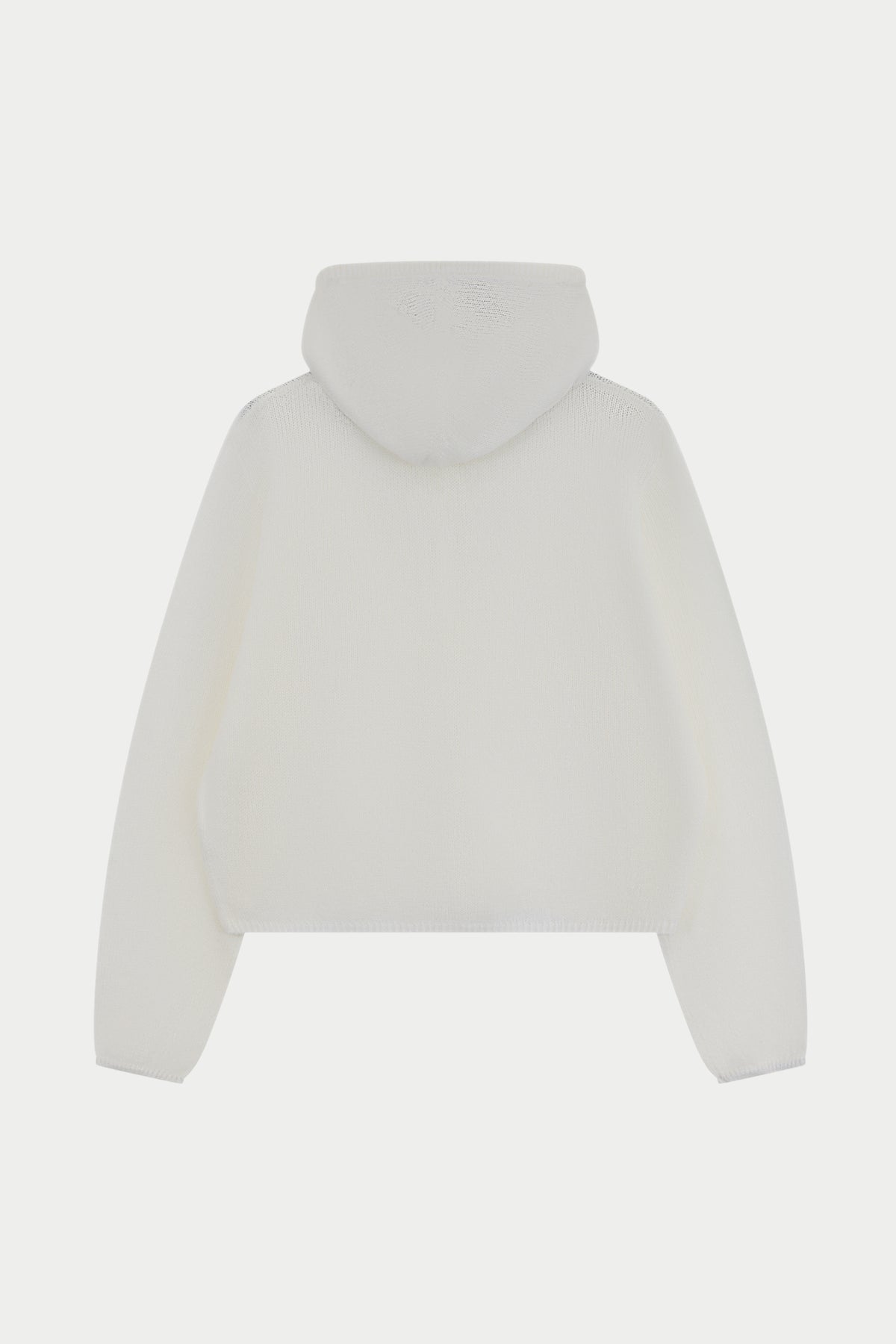 LOOSE KNIT HOODED CARDIGAN - OFF WHITE