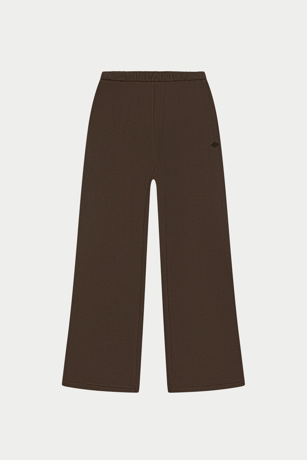 TEXTURED WIDE LEG JOGGERS - BROWN