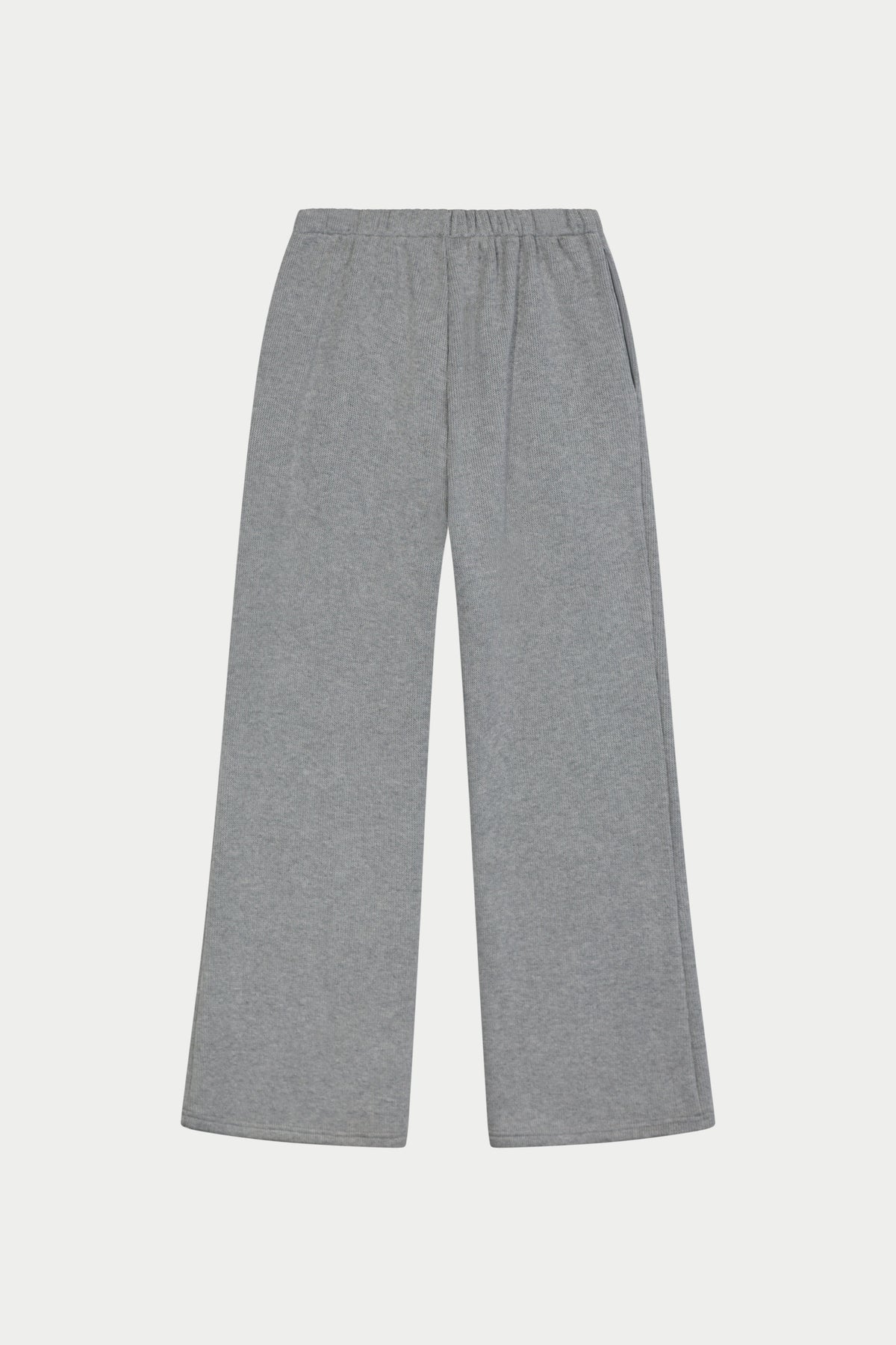 TEXTURED WIDE LEG JOGGERS - GREY