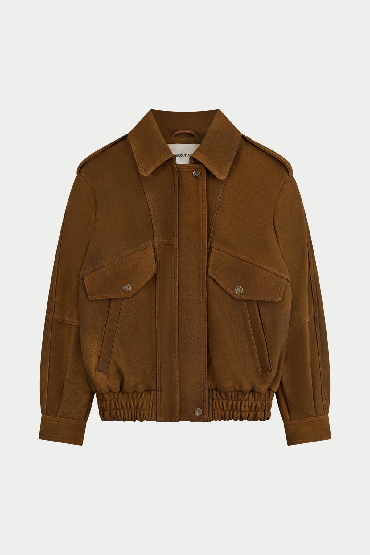 SUEDE BOMBER JACKET - TAN