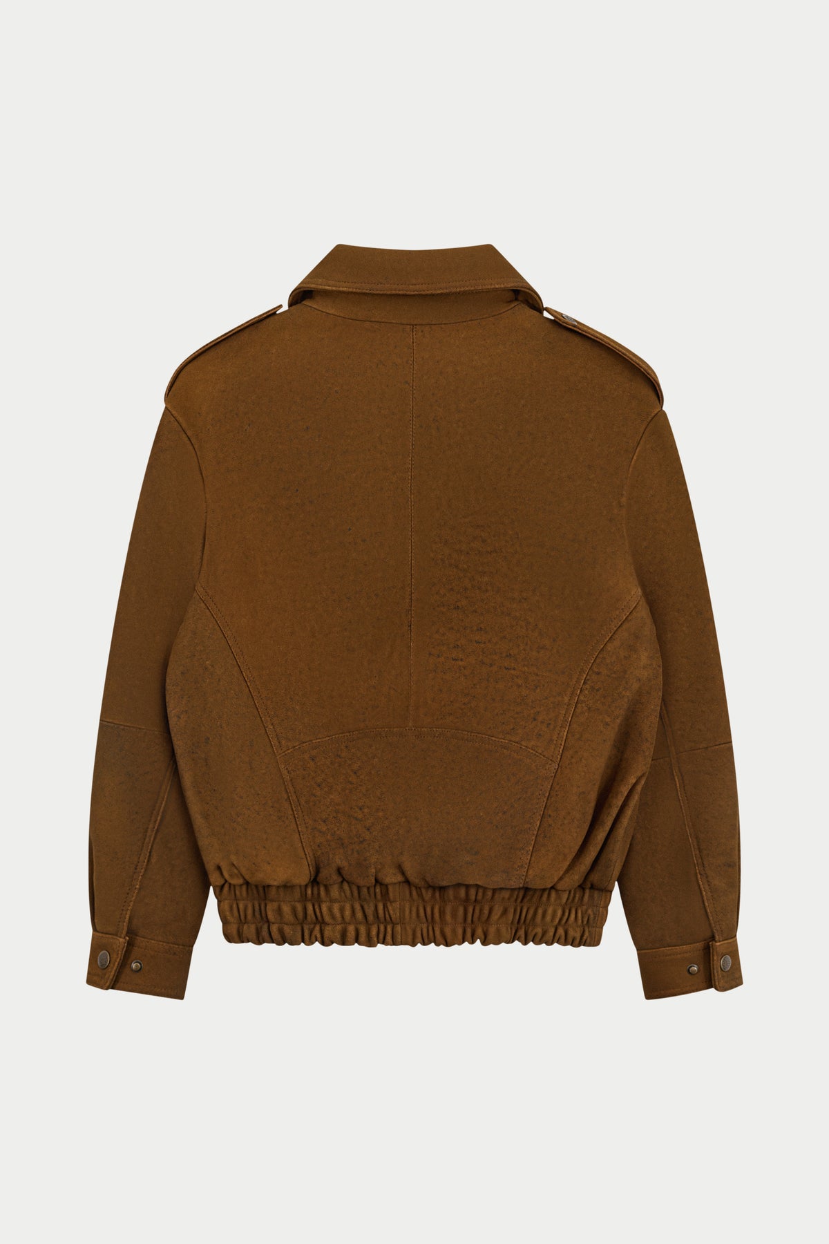 SAND WASHED LEATHER JACKET - TAN
