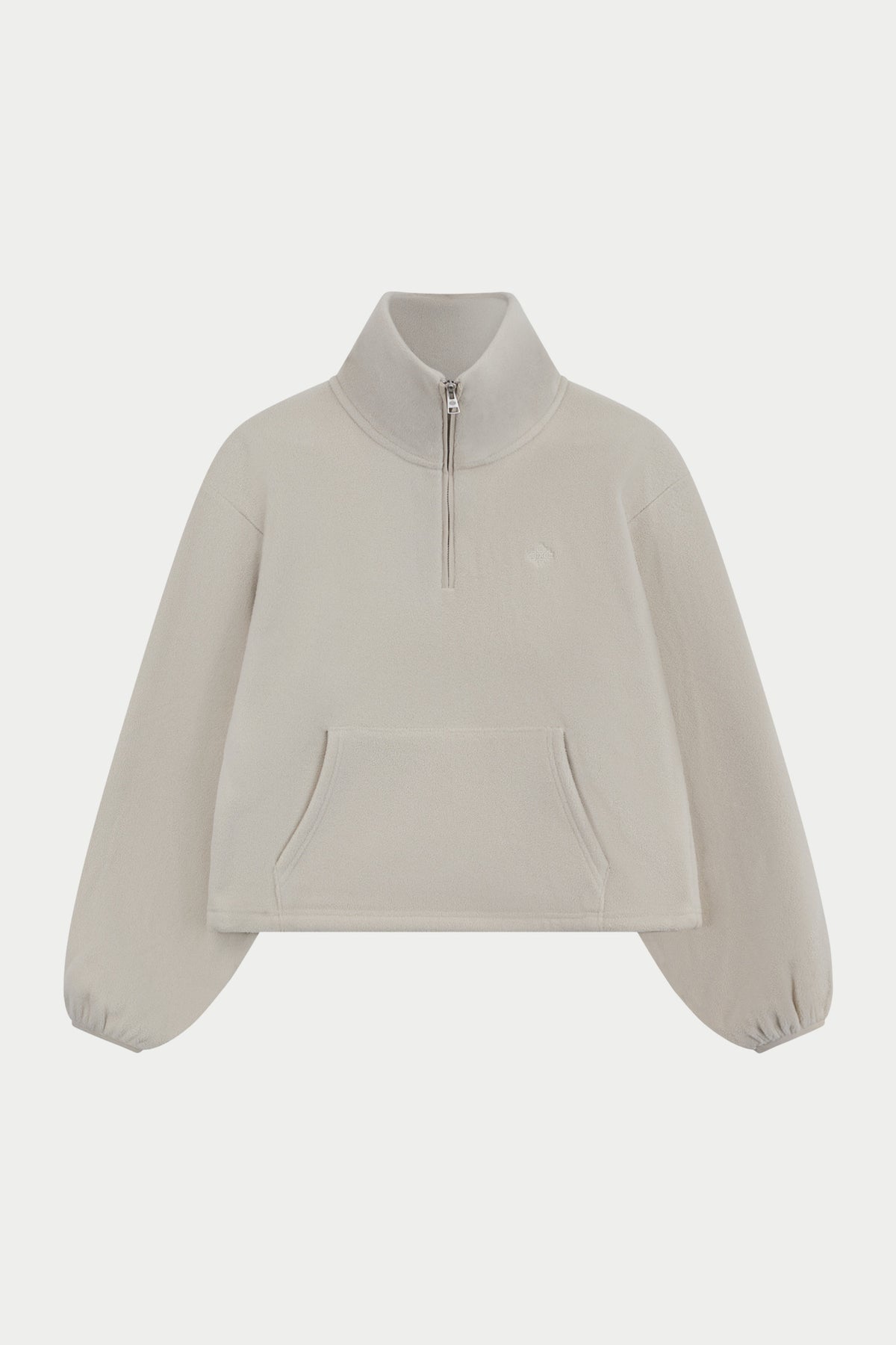 COMPACT FLEECE QUARTER ZIP - BONE