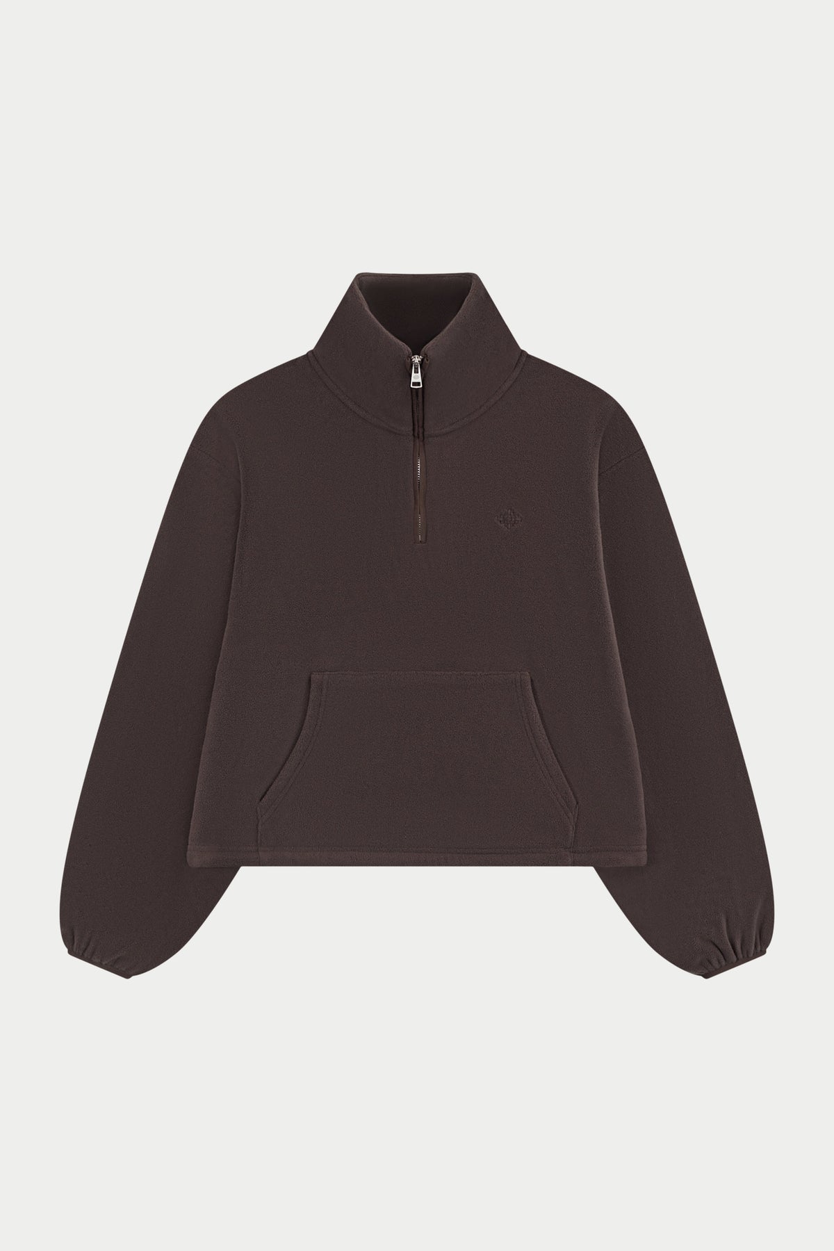 COMPACT FLEECE QUARTER ZIP - BROWN