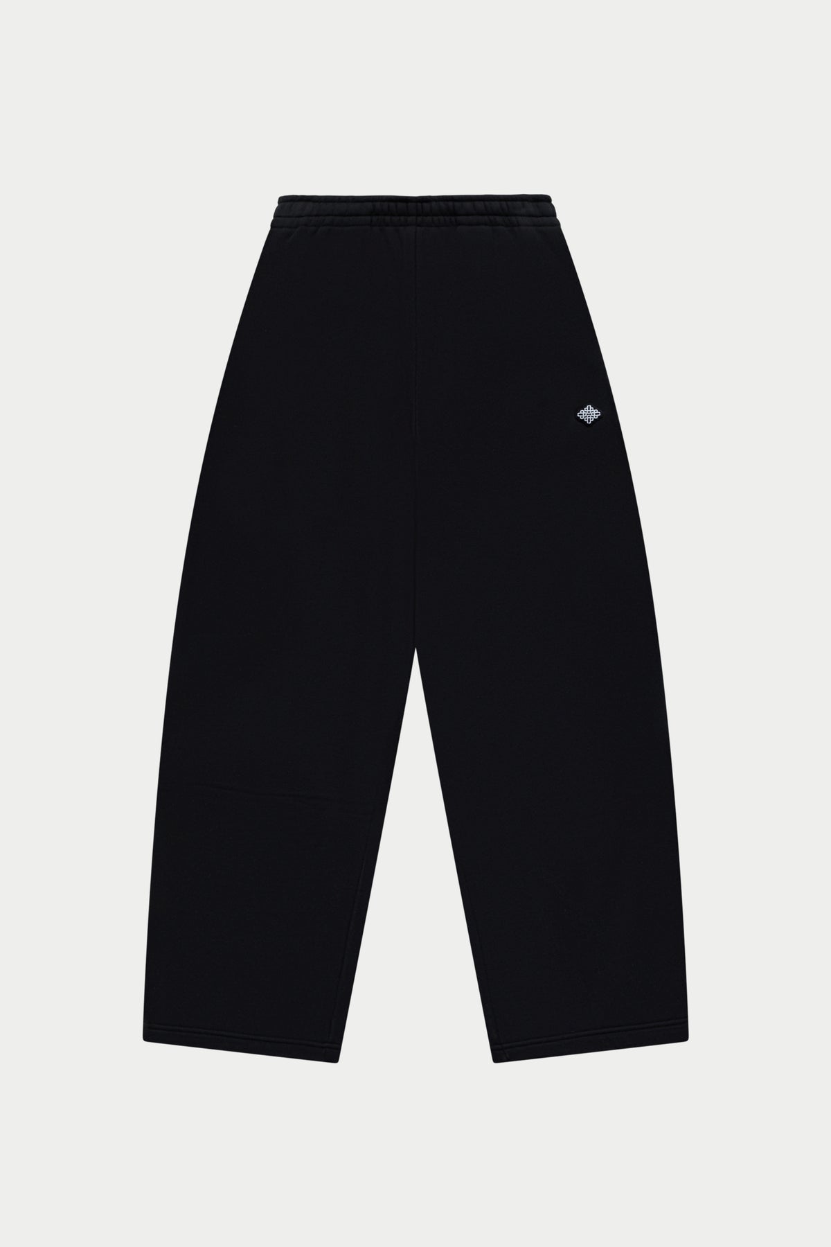 Black joggers on a white background